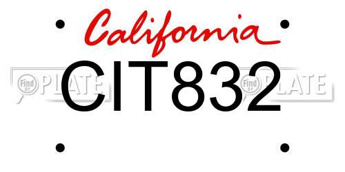 CIT832 California License Plate