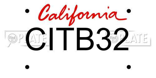CITB32 California License Plate