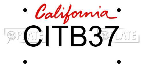 CITB37 California License Plate