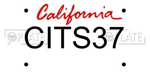 CITS37 California License Plate
