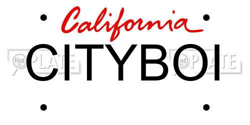 CITYBOI California License Plate