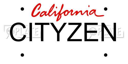 CITYZEN California License Plate