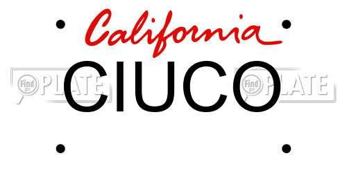 CIUCO California License Plate