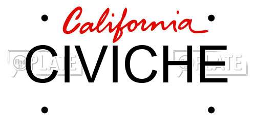CIVICHE California License Plate