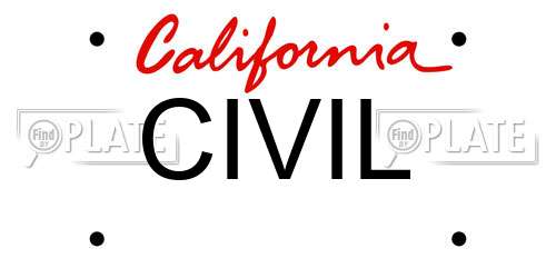 CIVIL California License Plate