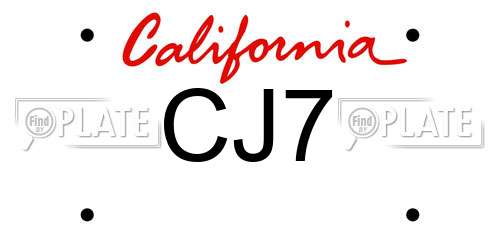 CJ7 California License Plate