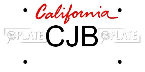 CJB California License Plate