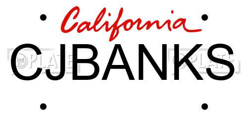 CJBANKS California License Plate