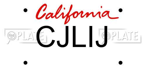 CJLIJ California License Plate