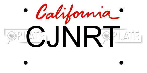 CJNRT California License Plate