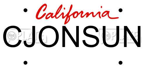 CJONSUN California License Plate