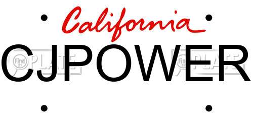 CJPOWER California License Plate