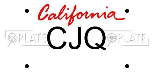 CJQ California License Plate