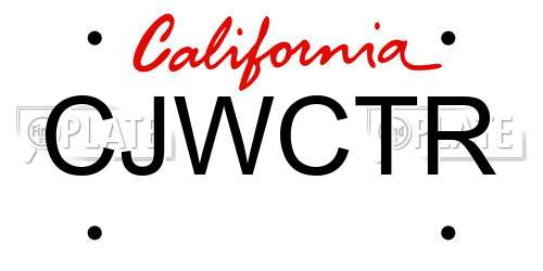 CJWCTR California License Plate