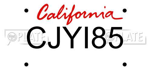 CJYI85 California License Plate
