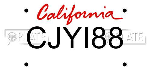 CJYI88 California License Plate