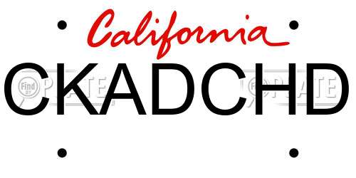 CKADCHD California License Plate