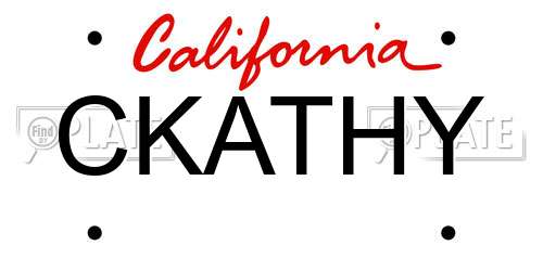 CKATHY California License Plate