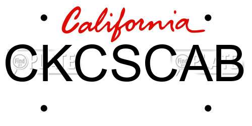 CKCSCAB California License Plate