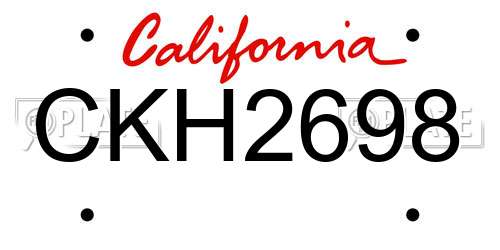 CKH2698 California License Plate