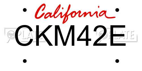 CKM42E California License Plate