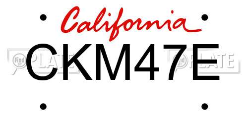 CKM47E California License Plate