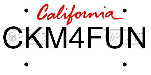 CKM4FUN California License Plate
