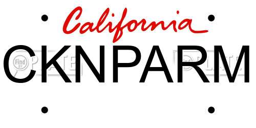 CKNPARM California License Plate