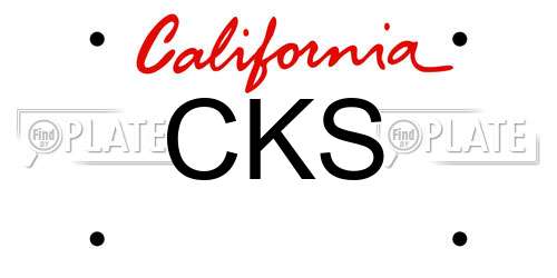 CKS California License Plate