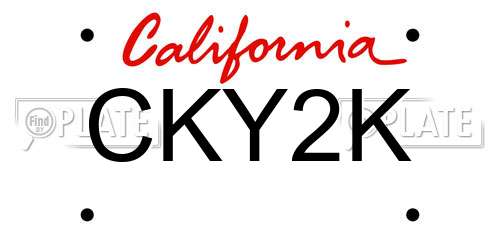 CKY2K California License Plate