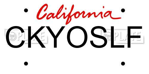 CKYOSLF California License Plate