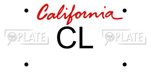 CL California License Plate