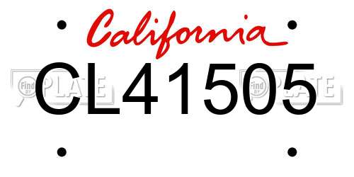 CL41505 California License Plate