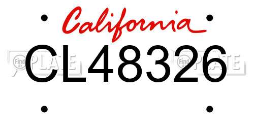 CL48326 California License Plate