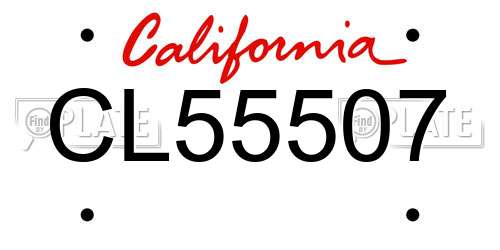 CL55507 California License Plate