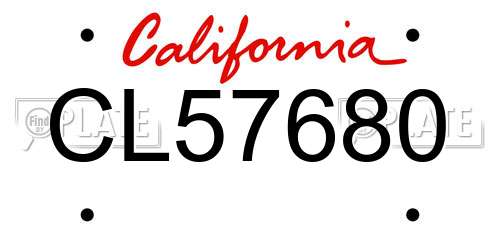 CL57680 California License Plate