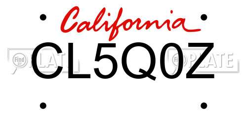 CL5Q0Z California License Plate