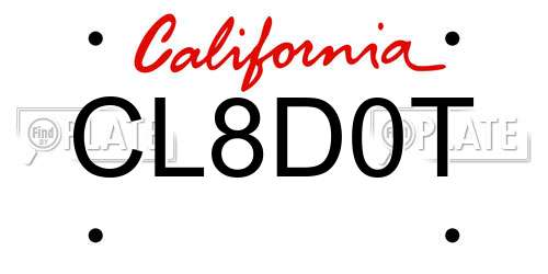 CL8D0T California License Plate