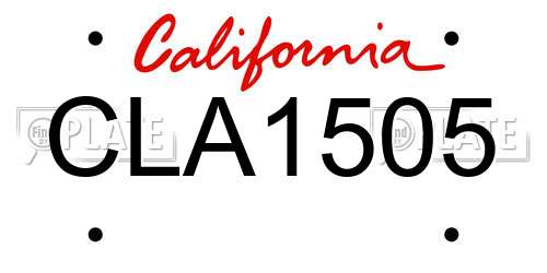 CLA1505 California License Plate