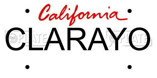 CLARAYO California License Plate