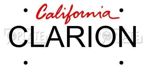CLARION California License Plate