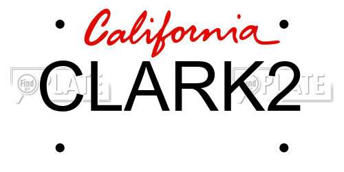 CLARK2 California License Plate