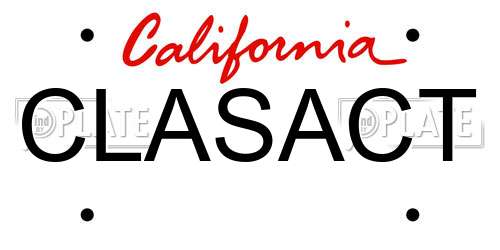 CLASACT California License Plate