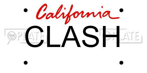 CLASH California License Plate