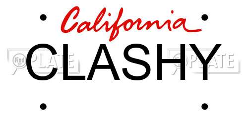 CLASHY California License Plate