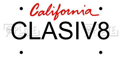 CLASIV8 California License Plate