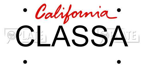 CLASSA California License Plate