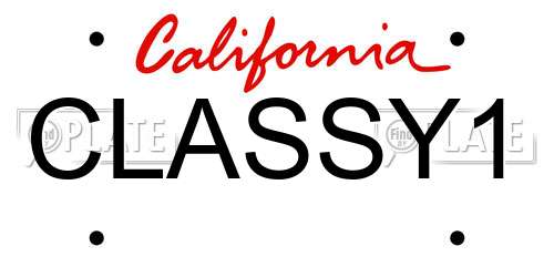 CLASSY1 California License Plate