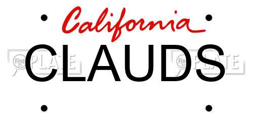 CLAUDS California License Plate