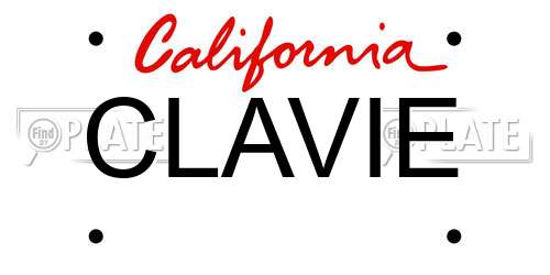 CLAVIE California License Plate